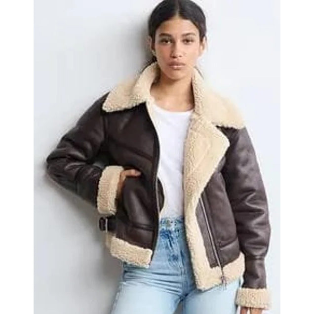 Giacca Da Aviatore In Shearling E Pelle Da Donna | Ralph Lauren® IT - Foto 7