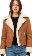 Load image into Gallery viewer, Women's Vintage Brown Shearling B3 Bomber Aviator Jacket