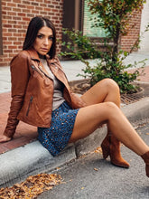 Load image into Gallery viewer, Women's Vintage Brown Zip Up Biker Style Jacket