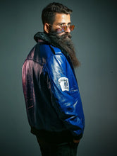 Load image into Gallery viewer, Men's Goon Clown Prince of Crime Blue Bomber Leather Jacket Henchman Joker