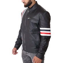 Load image into Gallery viewer, Men's Captain America Easy Rider Biker Motorcycle Leather Jacket
