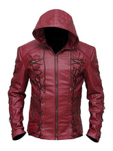 Load image into Gallery viewer, Roy Harper Red Arrow Leather Jacket - Arrow Costume Jacket