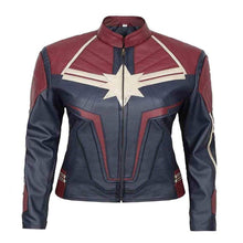 Load image into Gallery viewer, Women Biker Motorcycle Miss Marvell Cosplay Costume Leather jacket