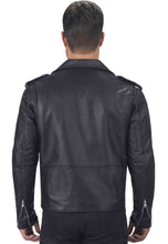 Load image into Gallery viewer, leather biker jacket mens