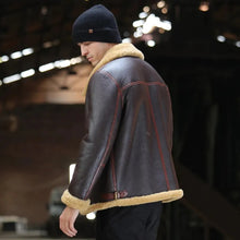 Load image into Gallery viewer, Mens B3 Shearling Leather Bomber Sheepskin Jacket Coat