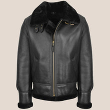 Load image into Gallery viewer, Classic Black B3 Sheepskin Leather Jacket - B3 Bomber Jacket