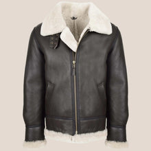 Load image into Gallery viewer, Classic Dark Brown B3 Sheepskin Leather Jacket - B3 Bomber Jacket