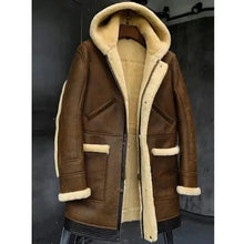 Load image into Gallery viewer, Mens Sheepskin Long Coat