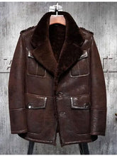 Load image into Gallery viewer, Classic Shearling Leather Aviator Jacket - Shearling Jacket