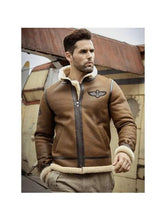 Load image into Gallery viewer, Men's Shearling Sheepskin Motorcycle Jacket - Stylish Outerwear