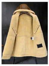 Load image into Gallery viewer, Hooded Sheepskin Shearling Leather Jacket - Stylish and Warm