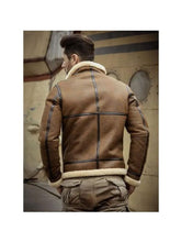 Load image into Gallery viewer, Men's Shearling Sheepskin Motorcycle Jacket - Stylish Outerwear