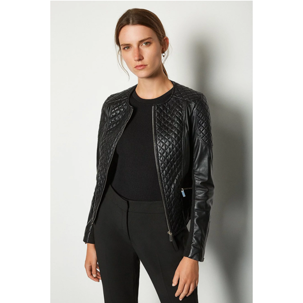 What are the best clothing items for women to pair leather jackets with?