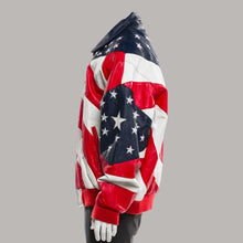 Load image into Gallery viewer, American Flag Leather Jacket for Independence Day
