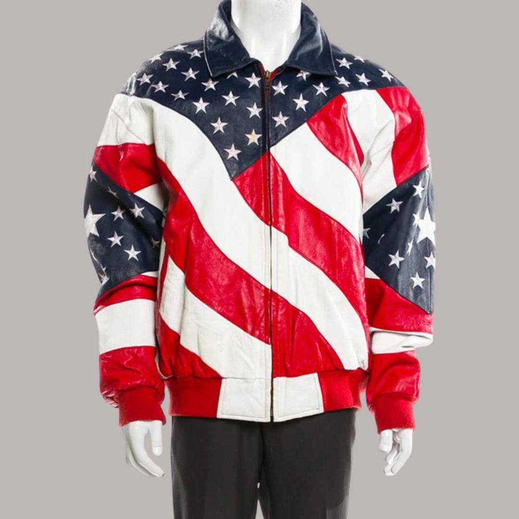 American Flag Leather Jacket for Independence Day