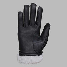 Load image into Gallery viewer, Black Leather Glove with Faux Fur Lining
