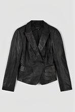 Load image into Gallery viewer, Black Genuine Leather Blazer for Women
