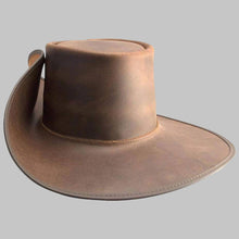 Load image into Gallery viewer, Men Brown Genuine Leather Pirate Hat
