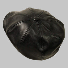 Load image into Gallery viewer, Men Classic Black Real Leather Newsboy Cap
