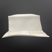 Load image into Gallery viewer, Men Classic White Genuine Leather Top Hat
