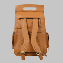 Load image into Gallery viewer, Men Genuine Tan Leather Vintage Travel Backpack
