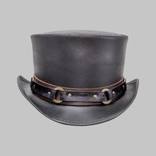 Load image into Gallery viewer, Men Stylish Black Real Leather Top Hat
