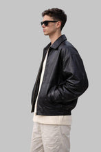 Load image into Gallery viewer, Men Timeless Black Oversized Leather Bomber Jacket
