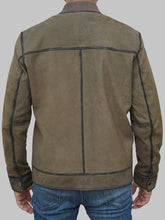 Load image into Gallery viewer, Men's Olive Green Suede Leather Jacket
