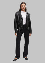 Load image into Gallery viewer, Women Classic Black Oversized Leather Biker Jacket
