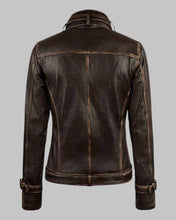 Load image into Gallery viewer, Women Classic Distressed Brown Leather Jacket
