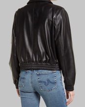 Load image into Gallery viewer, Women Timeless Black Oversized Leather Bomber Jacket
