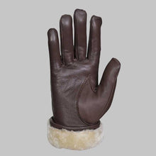 Load image into Gallery viewer, Dark Brown Leather Glove with Faux Fur Lining
