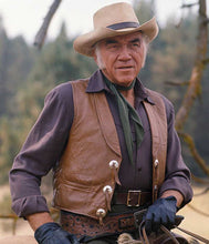 Load image into Gallery viewer, Lorne Greene Bonanza Leather Vest in Tan Brown
