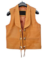 Load image into Gallery viewer, Lorne Greene Bonanza Leather Vest in Tan Brown
