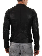 Load image into Gallery viewer, Men Black Biker Leather Jacket
