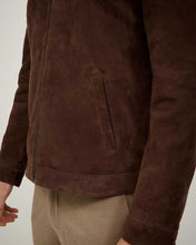 Load image into Gallery viewer, Men Brown Classic Motorcycle Style Suede Leather Racer Jacket
