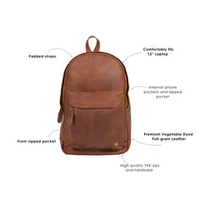 Load image into Gallery viewer, Men Brown Lambskin Leather Backpack with Internal Compartments
