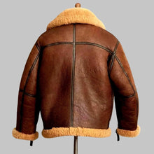 Load image into Gallery viewer, Men Classic Dark Brown B3 Shearling Bomber Jacket
