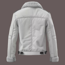 Load image into Gallery viewer, Men Handmade White Sheepskin RAF B3 Bomber Jacket
