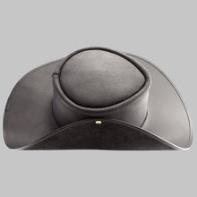 Load image into Gallery viewer, Men Black Genuine Leather Pirate Hat
