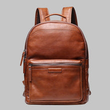 Load image into Gallery viewer, Men Brown Handmade Leather Laptop Travel Backpack
