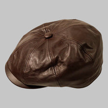 Load image into Gallery viewer, Men Classic Brown Real Leather Newsboy Cap
