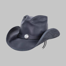 Load image into Gallery viewer, Men Classic American Black Real Leather Cowboy Hat
