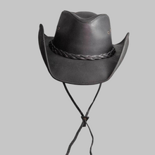 Load image into Gallery viewer, Men Classic Black Real Leather Cowboy Hat
