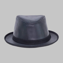 Load image into Gallery viewer, Men Classic Black Real Leather Fedora Hat
