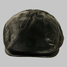 Load image into Gallery viewer, Men Classic Black Real Leather Flat Cap
