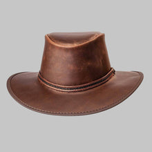 Load image into Gallery viewer, Men Classic Chestnut Real Leather Outback Hat
