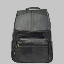 Load image into Gallery viewer, Men Genuine Black Leather Flap Backpack
