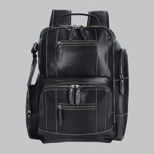 Load image into Gallery viewer, Men Genuine Black Leather Heavy Duty Travel Backpack
