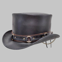 Load image into Gallery viewer, Men Stylish Black Real Leather Top Hat

